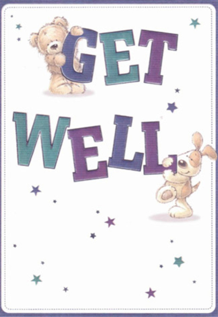 There's a genuine sense of gentle encouragement woven through this Hither Green-inspired get well card, where two expressive friends-a soft teddy bear and an affectionate puppy-lift spirits simply by existing together among a constellation of whimsical stars. The comforting textures-fluffy bear fur, velvety puppy ears-feel almost tangible, as if you could reach through the ivory canvas to touch their reassuring presence. Around them, shimmering stars in hues of amethyst and jade dance playfully, their hopeful energy echoing the uplifting atmosphere one might find during peaceful walks in Mountsfield Park. Bold, inviting letters shaded in teal and purple form a confident 'Get Well', grounding the design in cheerful reassurance that's reminiscent of the vibrant hand-tied bouquets often seen on market days along Hither Green Lane. The artwork's tactile richness, from brushed textures to lively colours, gives it a sensory depth akin to the crisp freshness of early morning flower deliveries. It's easy to envision this card accompanying a bouquet lovingly arranged by a Hither Green florist-together, they stand as a heartfelt gesture that radiates optimism and care, ideally suited to lift the mood of anyone on their way to recovery.